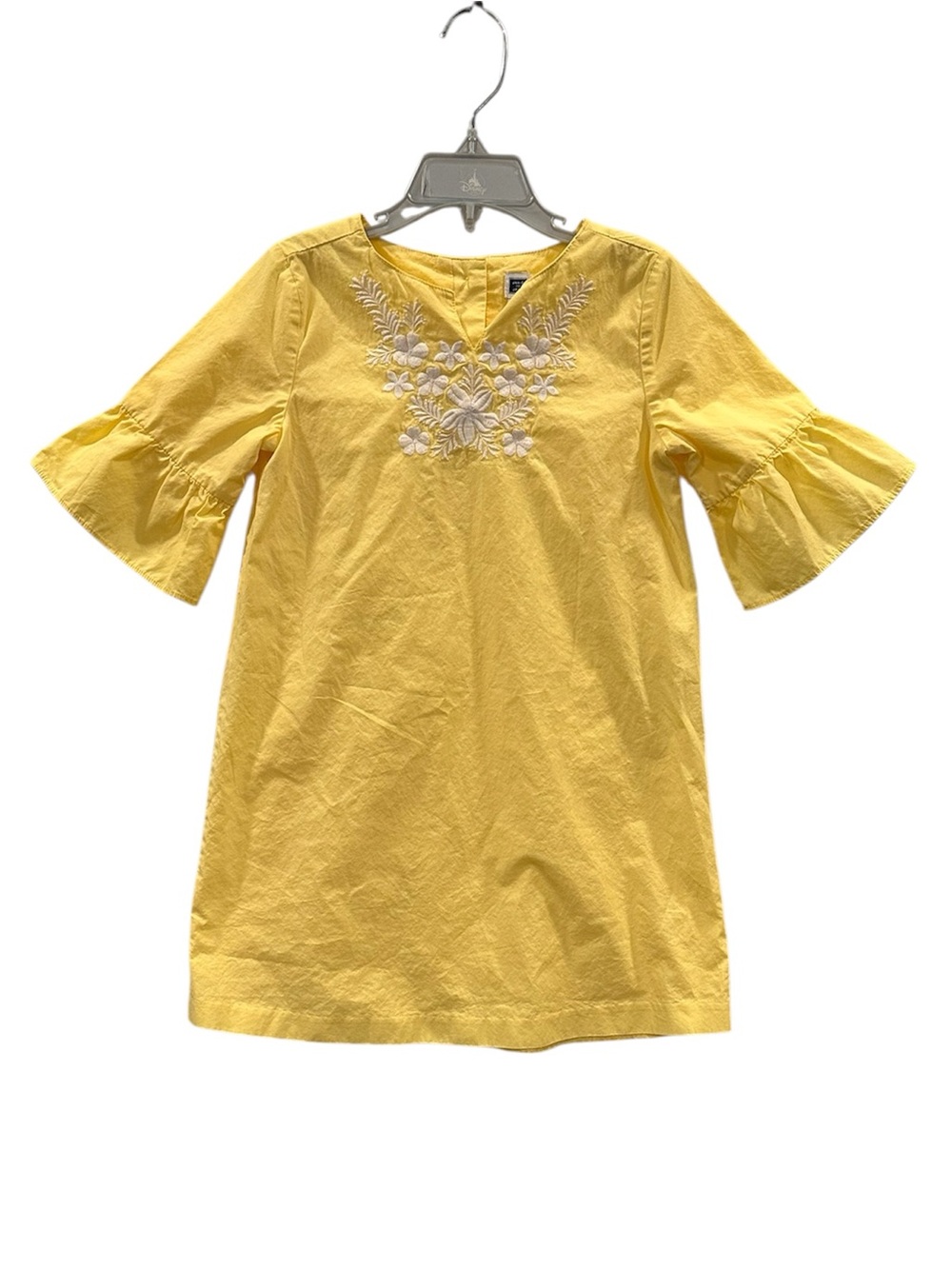 Janie And Jack AERIN Embroidered Poplin Shift Dress Size 6 Sunshine Yellow